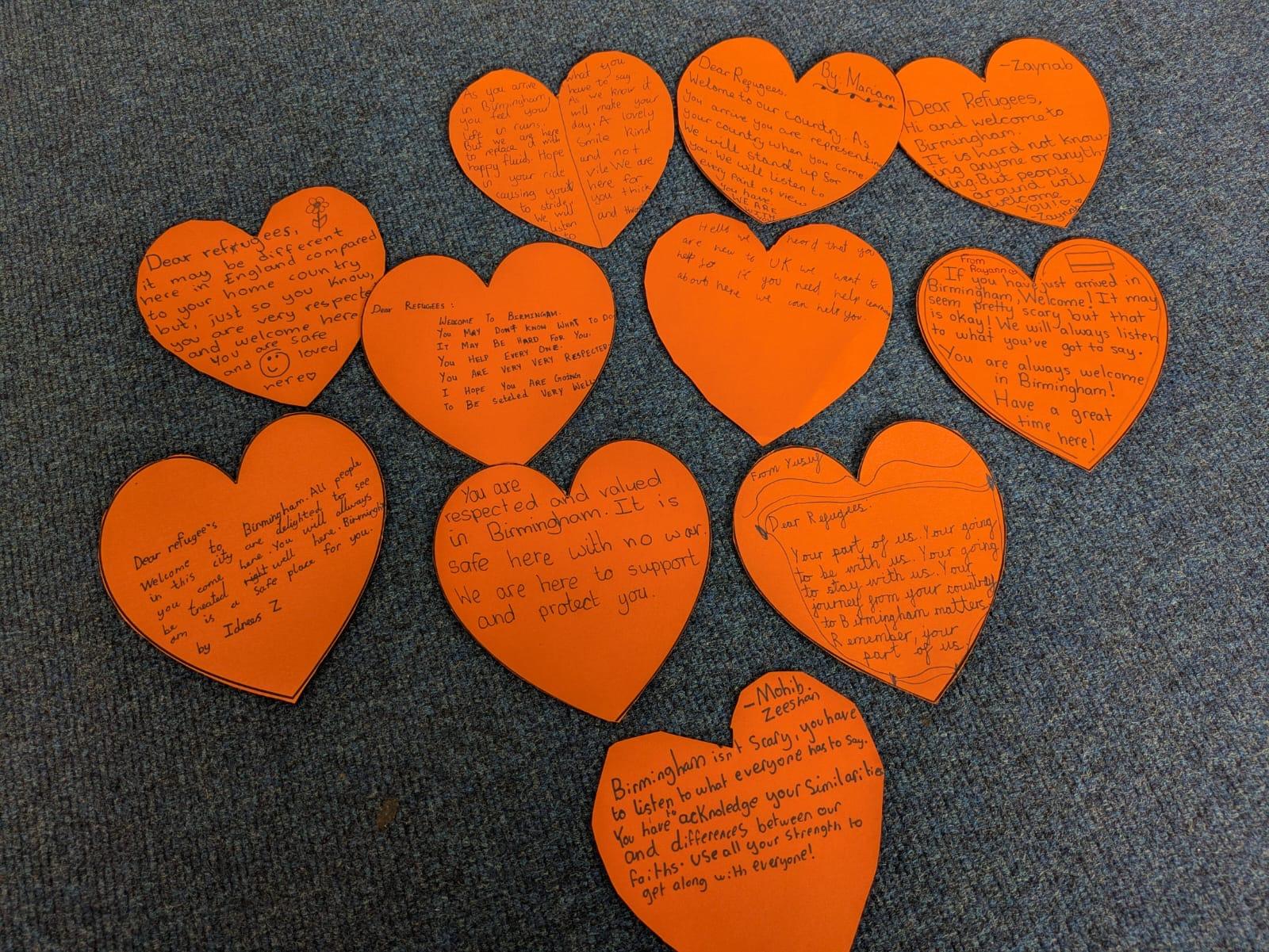 Year 6 wrote letters of welcome.  These were taken to St Chad's to be shared. How special!